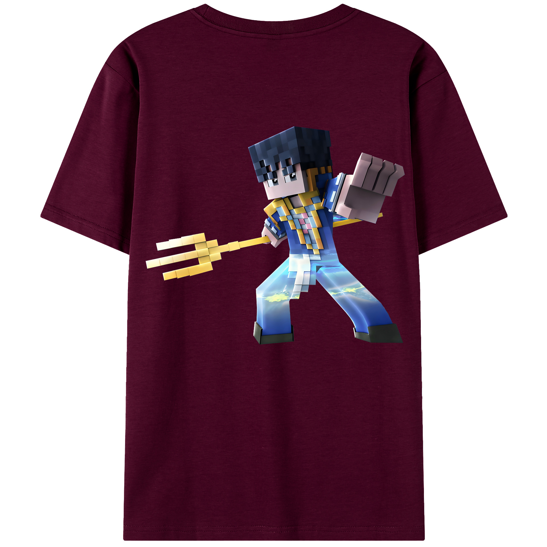 （画像用） マインクラフト ブロックの世界 Minecraft MC Block world レディース半袖Tシャツ(バックプリント)